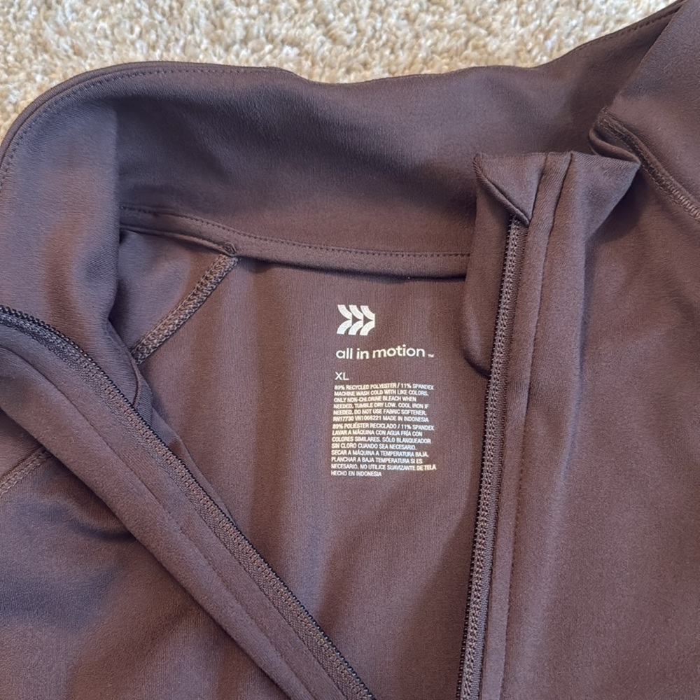 Brown All in Motion Zip Up - Picture 2 of 2